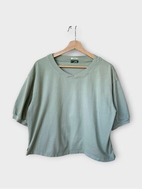 MOTHER The Puff Up Tee in Foam Green size M